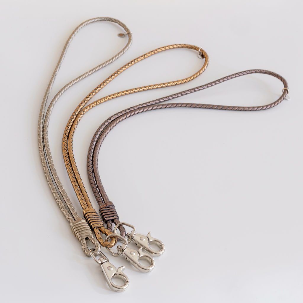 Schlüsselband Metallic-Leder Gold - 3