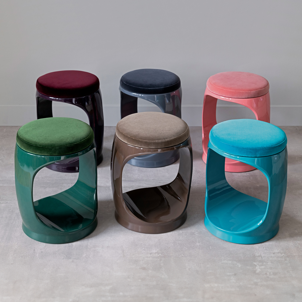 B-WARE - Signet Ring Stool mit Samtkissen Forest Green - 3