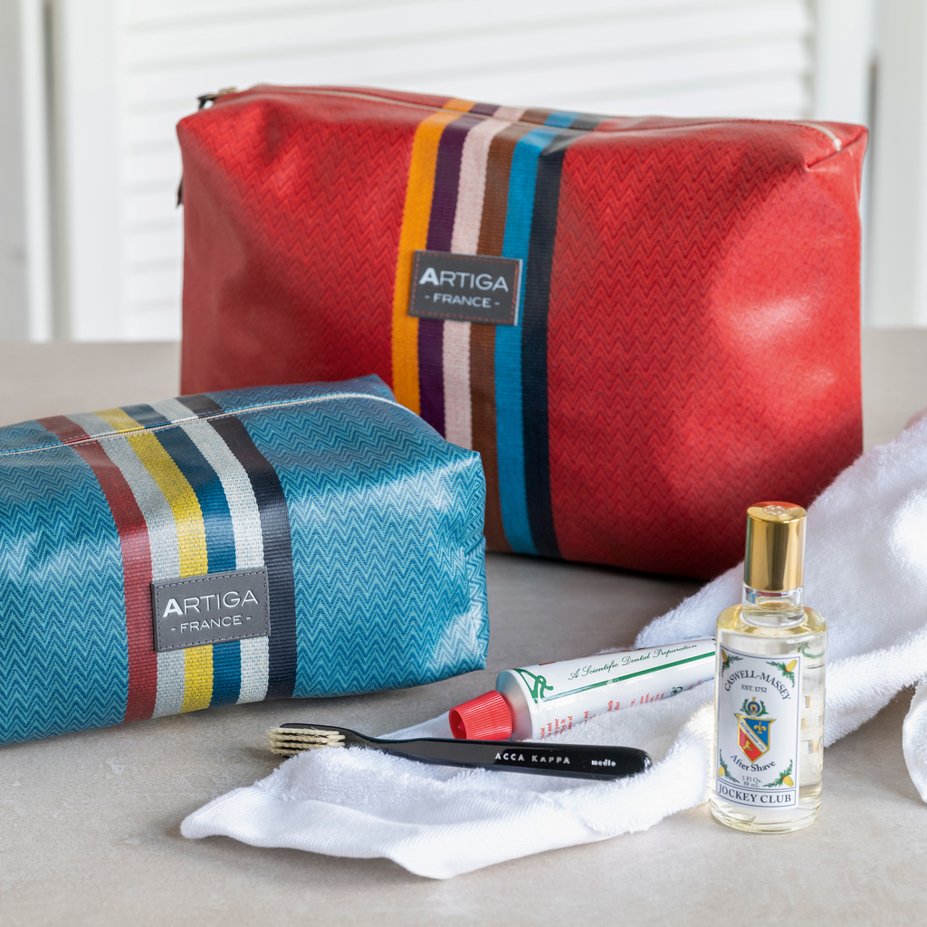 Waschzeugtasche Chevron von Artiga Groß Rot - 4