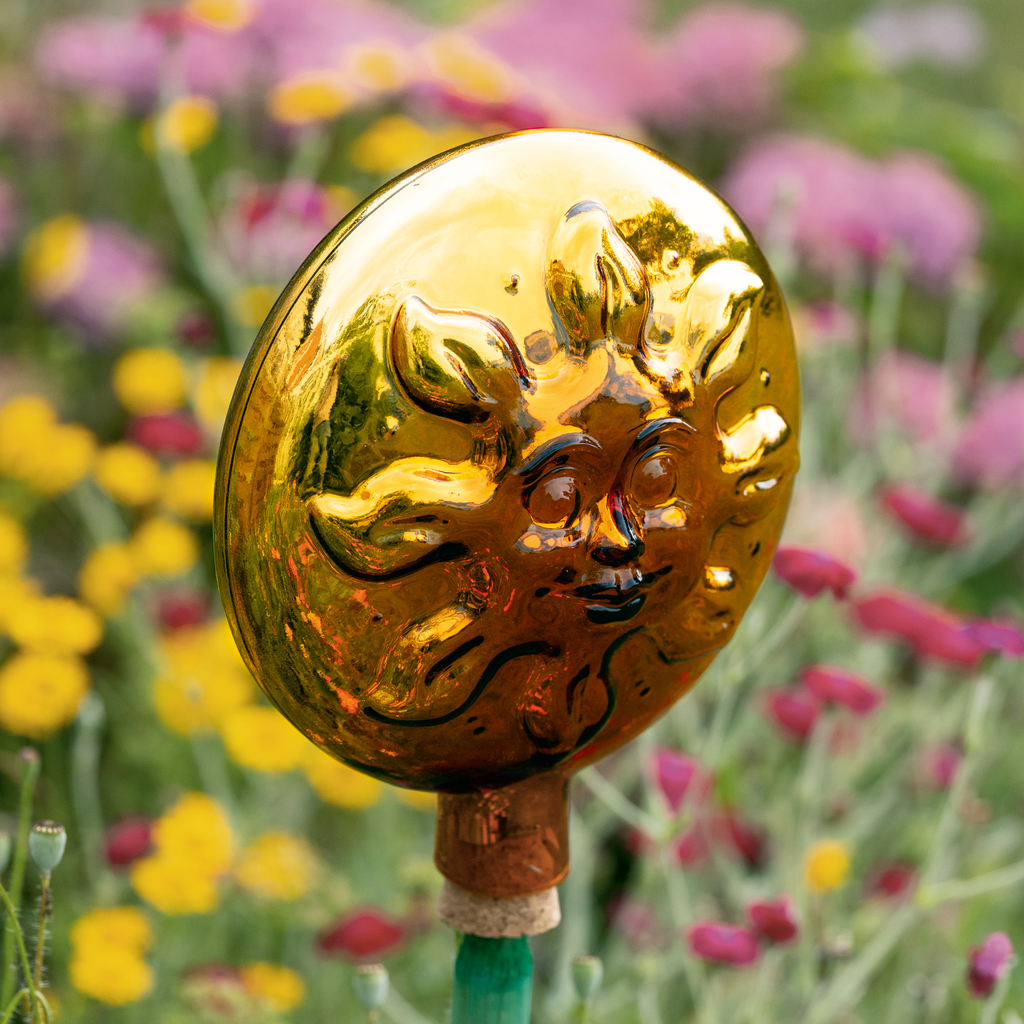 Lauschaer Rosenkugel Sonne/Mond gold - 2 Lauschaer Rosenkugel Sonne/Mond gold - 2