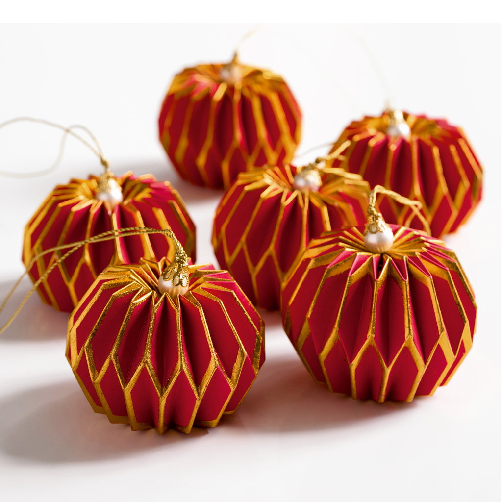 Weihnachtsbaumschmuck Lampeeon Rot 6 Stück - 4 Weihnachtsbaumschmuck Lampeeon Rot 6 Stück - 4