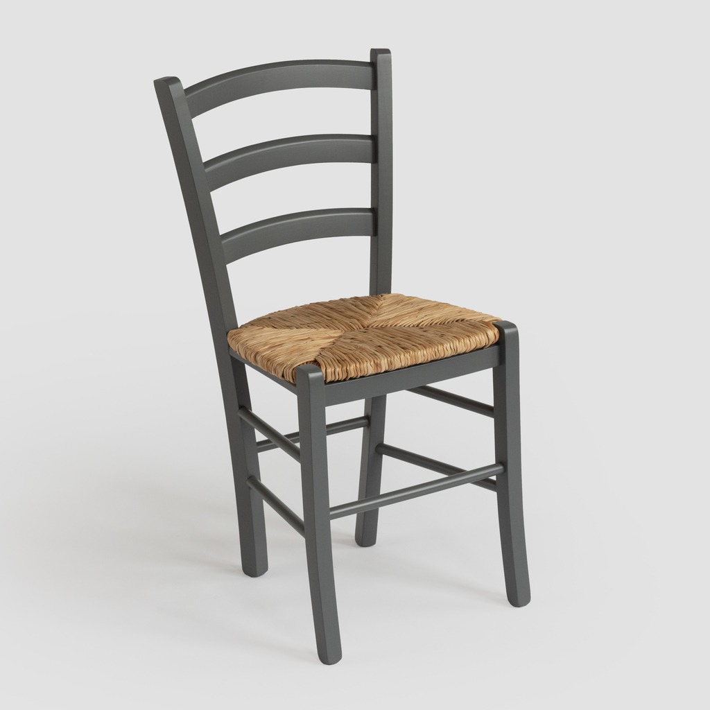 Binsengeflecht-Stuhl Dunkelgrau Binsengeflecht-Stuhl Dunkelgrau