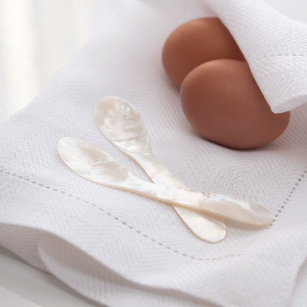 Perlmutt-Eierlöffel - 2 Perlmutt-Eierlöffel - 2