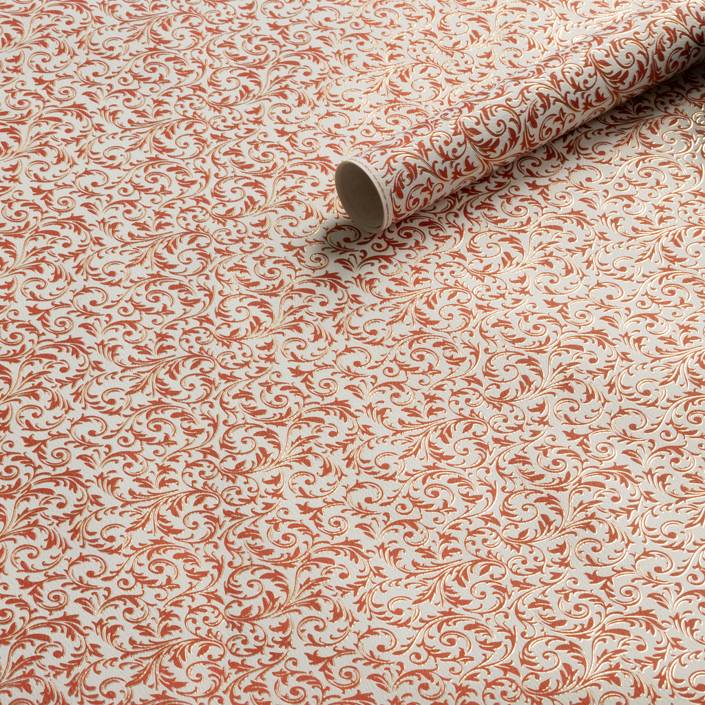 Florentiner Papier Akanthusranken Rot Gold 50 x 70 cm - 4