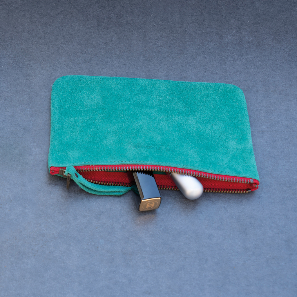 Leder-Pouch Klein Grün - 2