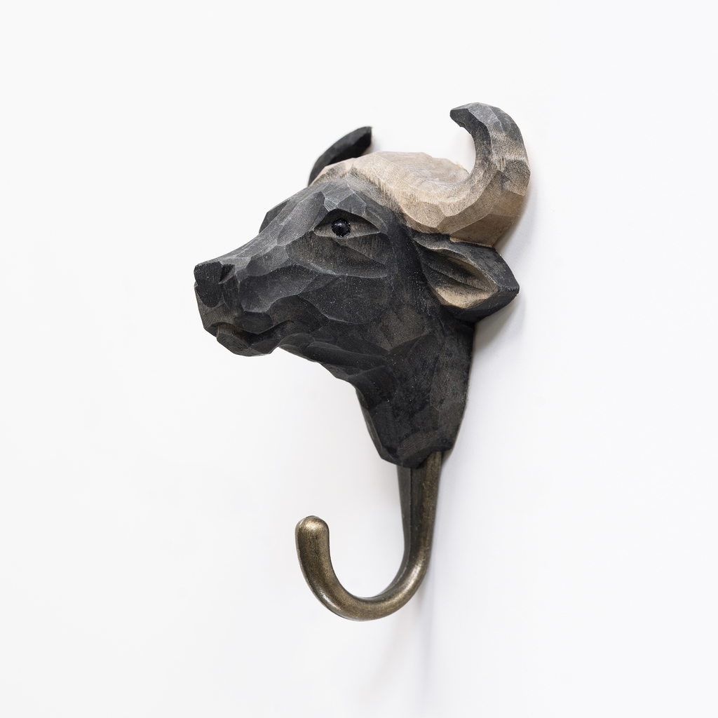 Handgeschnitzter Kleiderhaken Wasserbüffel Handgeschnitzter Kleiderhaken Wasserbüffel