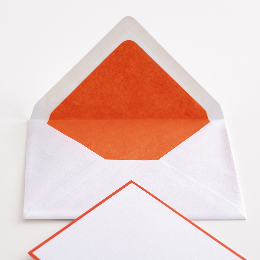 25 A6 Karten & Umschläge Crown Mill Weiß/Orange