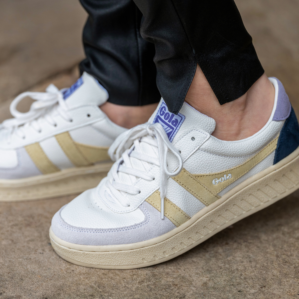 Gola Grandslam Trident Damen White/Lemon/Lavender Gr. 36 Gola Grandslam Trident Damen White/Lemon/Lavender Gr. 36
