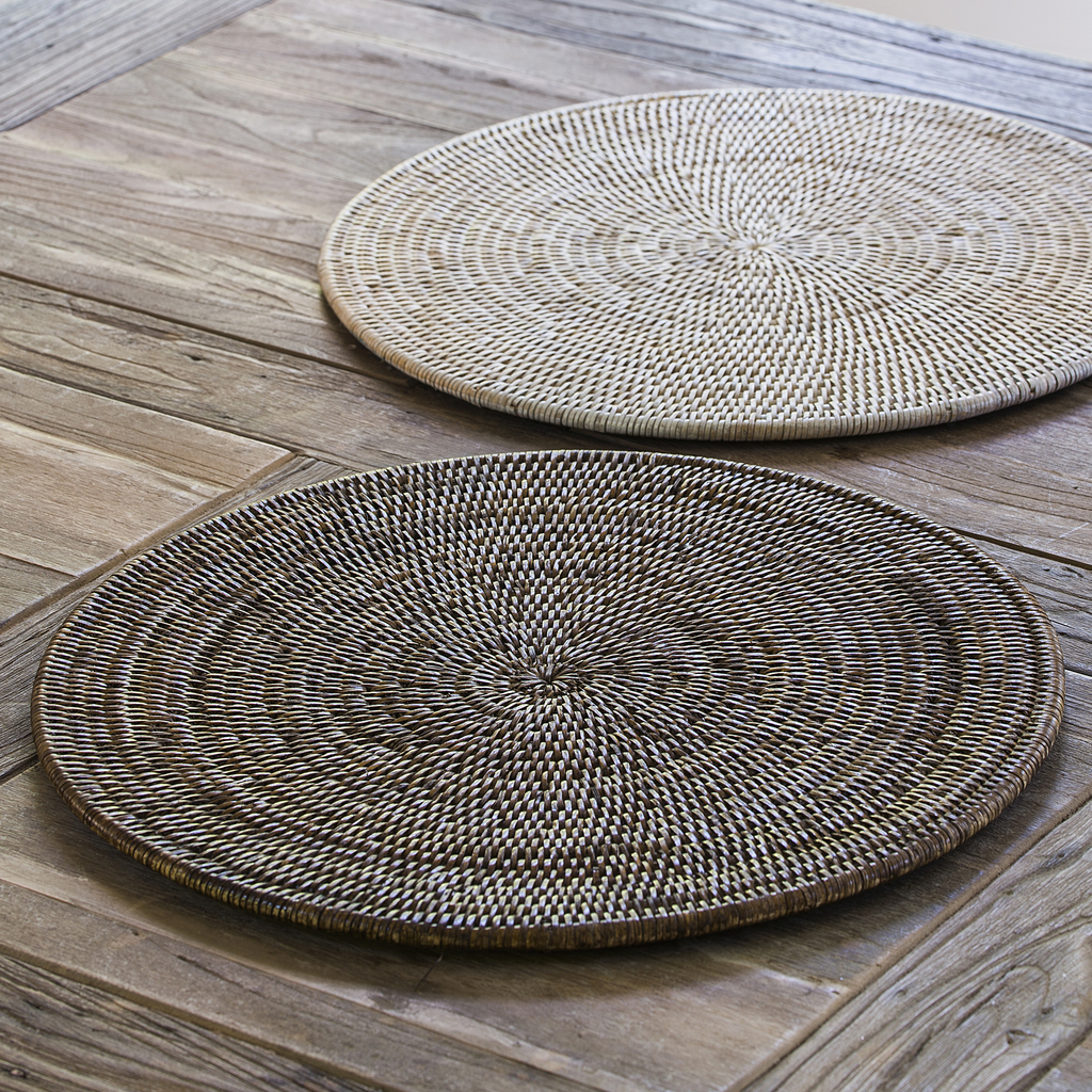 Tischset rund Rattan Hell - 2