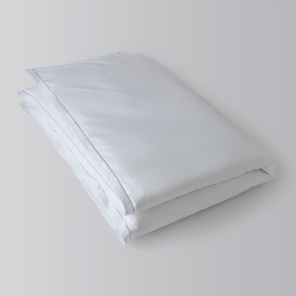 Baumwollsatinbettwäsche Nyx Perlweiß 155 x 220 cm Baumwollsatinbettwäsche Nyx Perlweiß 155 x 220 cm