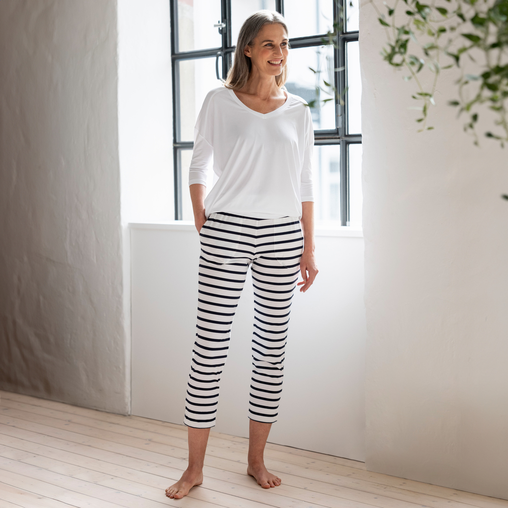 Sunday in Bed X Torquato Pyjamahose Pure Weiß/Midnight S - 2