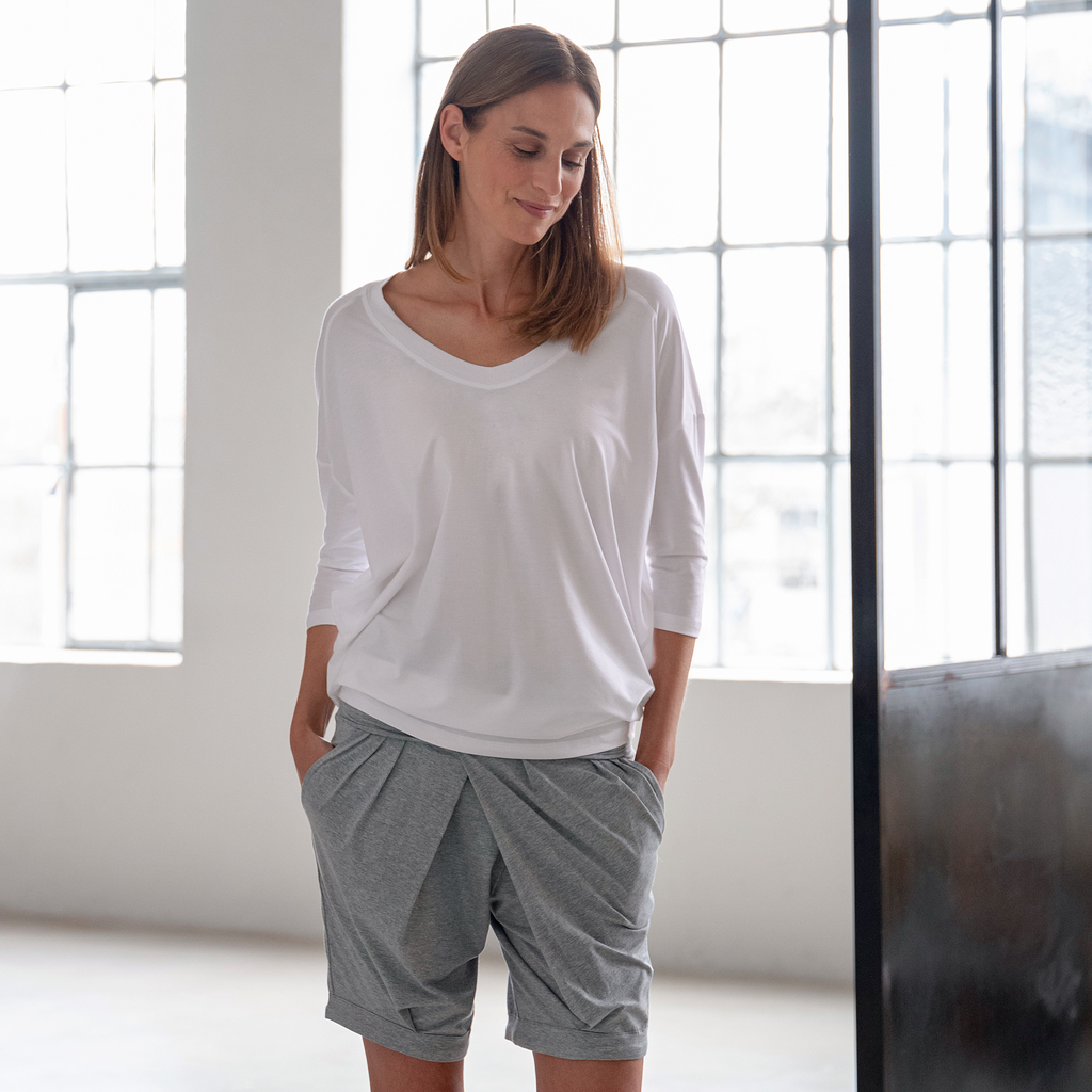 Sunday in Bed X Torquato Pyjamahose Mila Shorty Blau M - 5