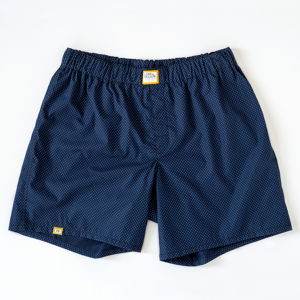 Lamb & Shadow Boxershorts Dunkelblau mit blauen Punkten S Lamb & Shadow Boxershorts Dunkelblau mit blauen Punkten S