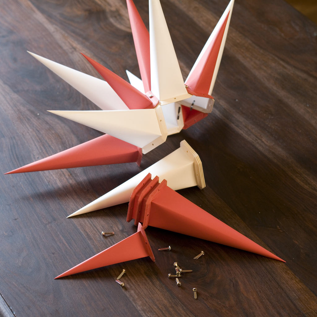 Herrnhuter Stern, Papier Weiß/Rot - 4