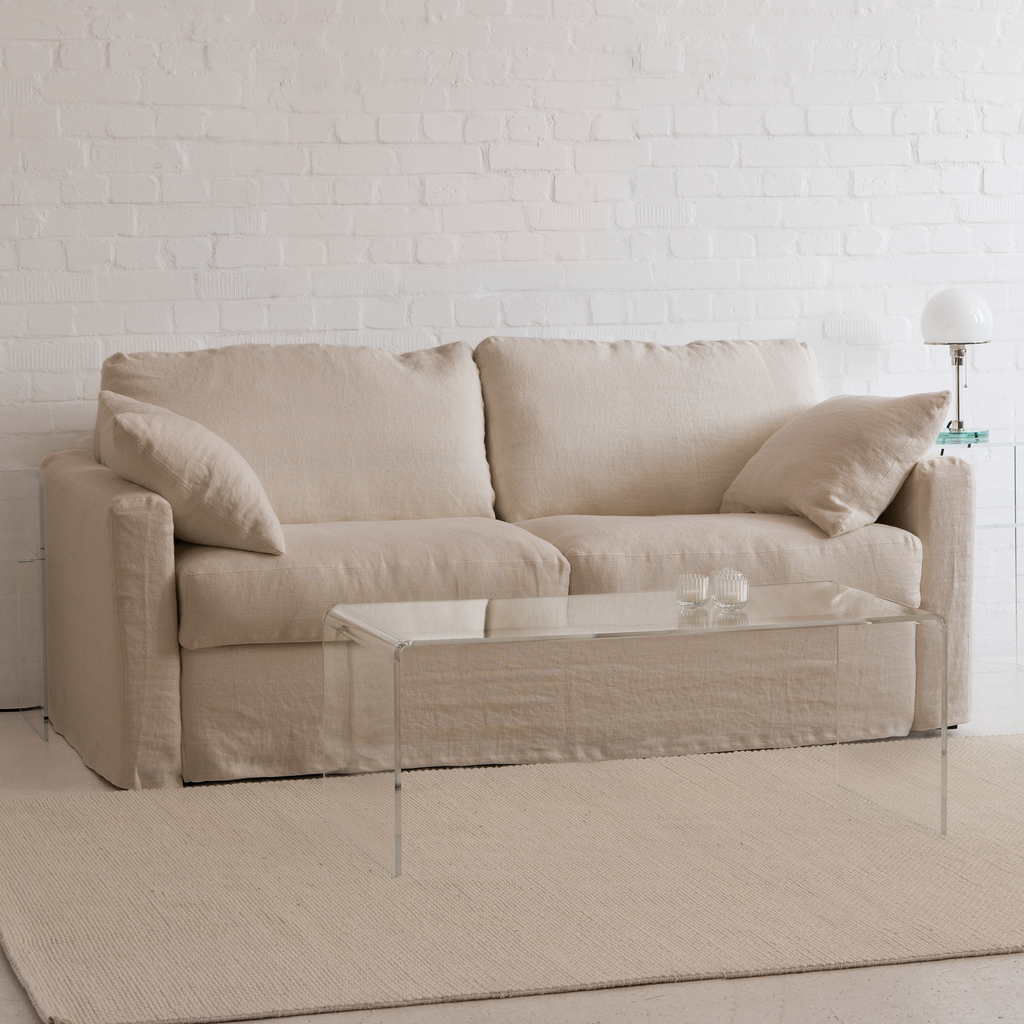 Arcachon Bettsofa Dreisitzer Leinen Natur