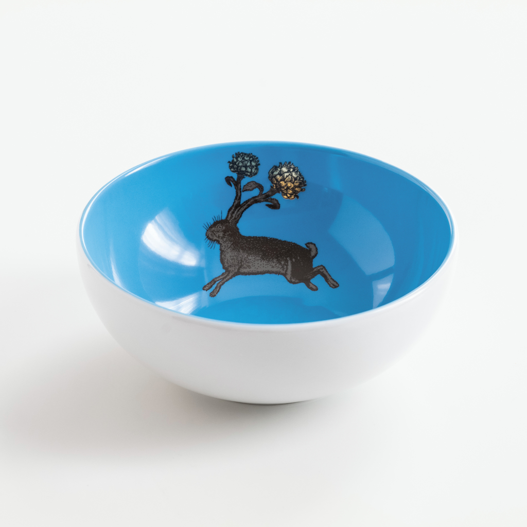 Somerset Müslischale Feldhase auf blauem Grund Somerset Müslischale Feldhase auf blauem Grund