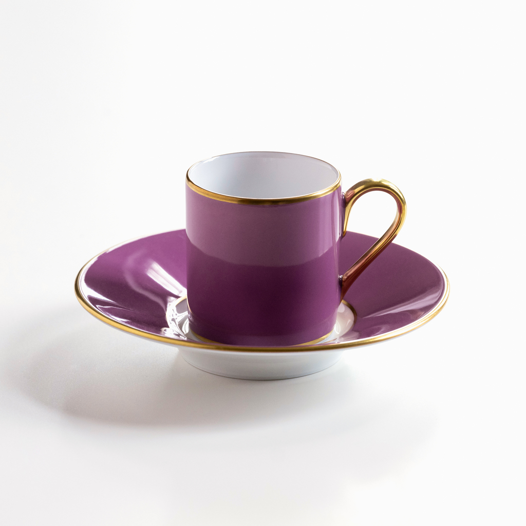 Porcelaine de Limoges Mokkatasse mit Golddekor Amethyst Porcelaine de Limoges Mokkatasse mit Golddekor Amethyst