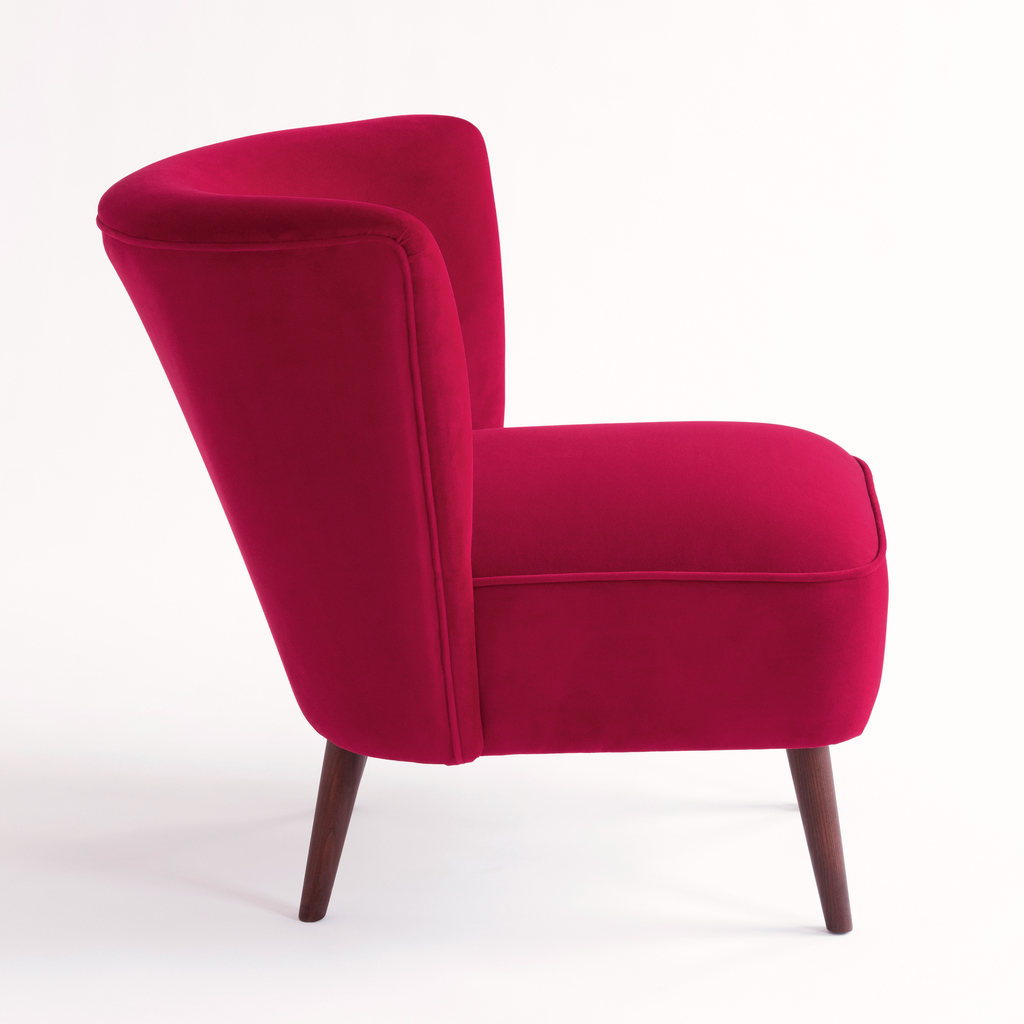 Midcentury Sessel Kopenhagen Ruby Velvet - 4