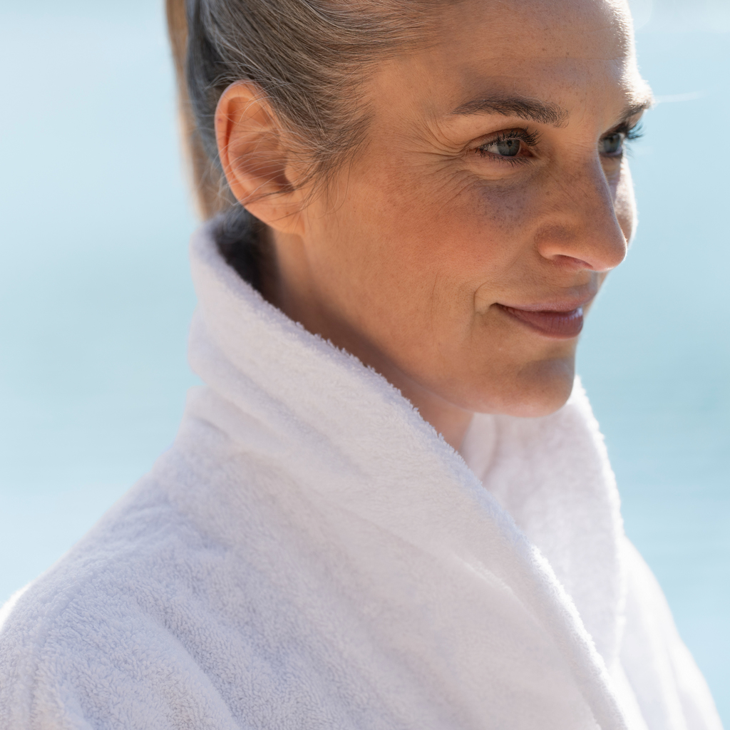 Rhomtuft Frottee-Bademantel weiss - 3 Rhomtuft Frottee-Bademantel weiss - 3