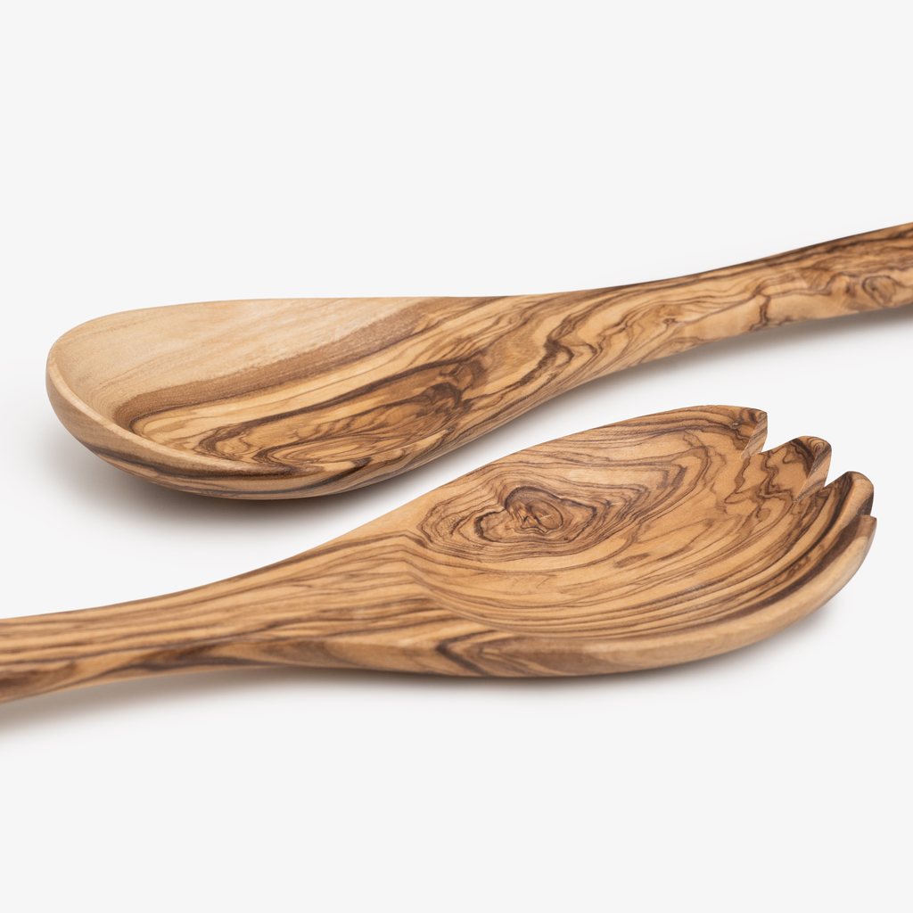 Salatbesteck Olivenholz 30 cm - 2 Salatbesteck Olivenholz 30 cm - 2
