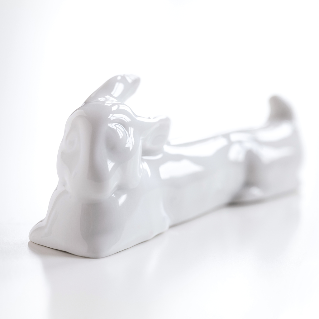 Lindner Porzellan Messerbänkchen Hase - 2 Lindner Porzellan Messerbänkchen Hase - 2