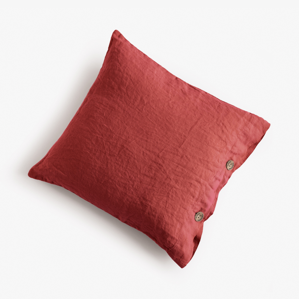 Leinenbettwäsche Stonewashed Louredo Rot 40 x 40 cm