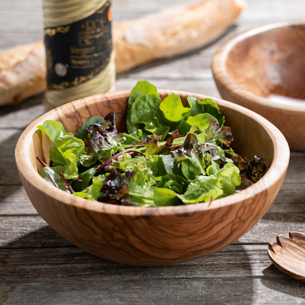 Salatschüssel Olivenholz 24 cm - 2 Salatschüssel Olivenholz 24 cm - 2