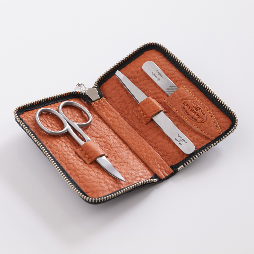 Hammann Maniküreetui Hirschleder Braun/Orange - 5 Hammann Maniküreetui Hirschleder Braun/Orange - 5