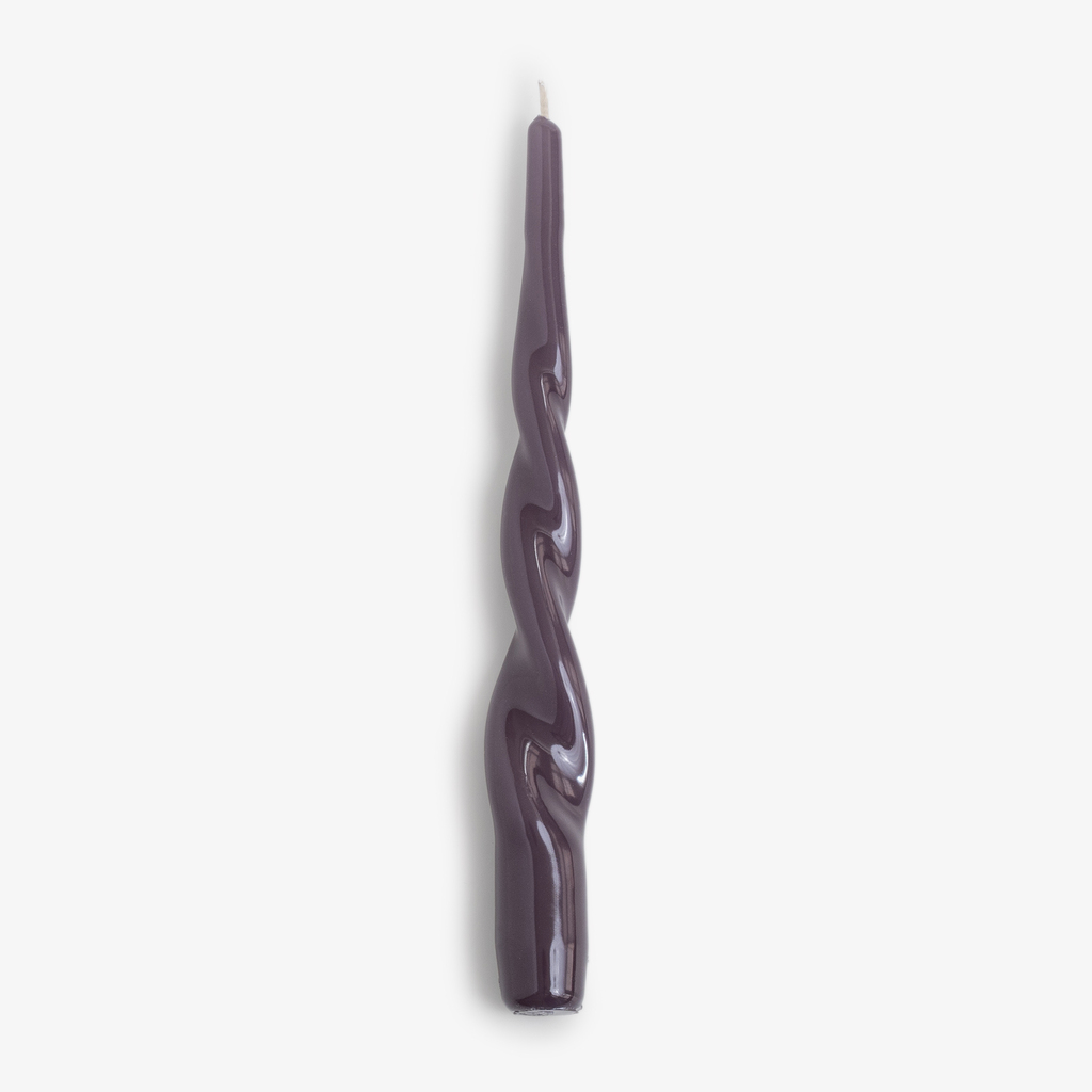 Lackkerzen Twist 24 cm Ø 2,2 cm Pflaume 4er-Set