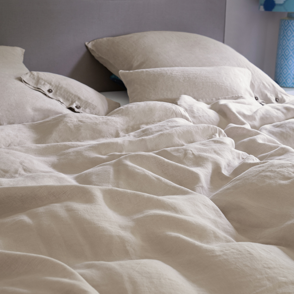 Leinenbettwäsche Stonewashed Louredo Beige 40 x40 cm - 2 Leinenbettwäsche Stonewashed Louredo Beige 40 x40 cm - 2