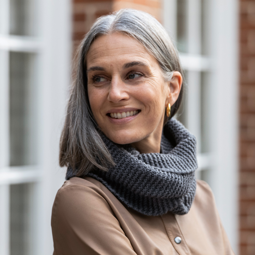 Schlauchschal aus Seide Dunkelgrau - 3