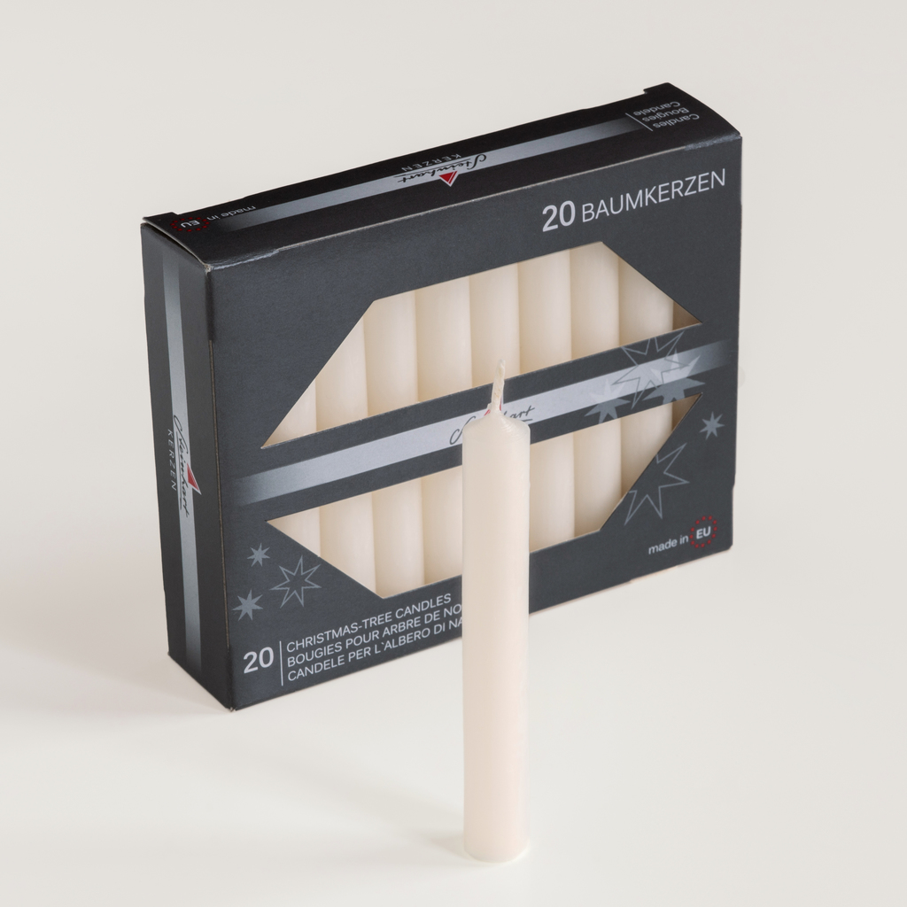 20 Baumkerzen 9,5 x 1,3 cm Champagner 20 Baumkerzen 9,5 x 1,3 cm Champagner