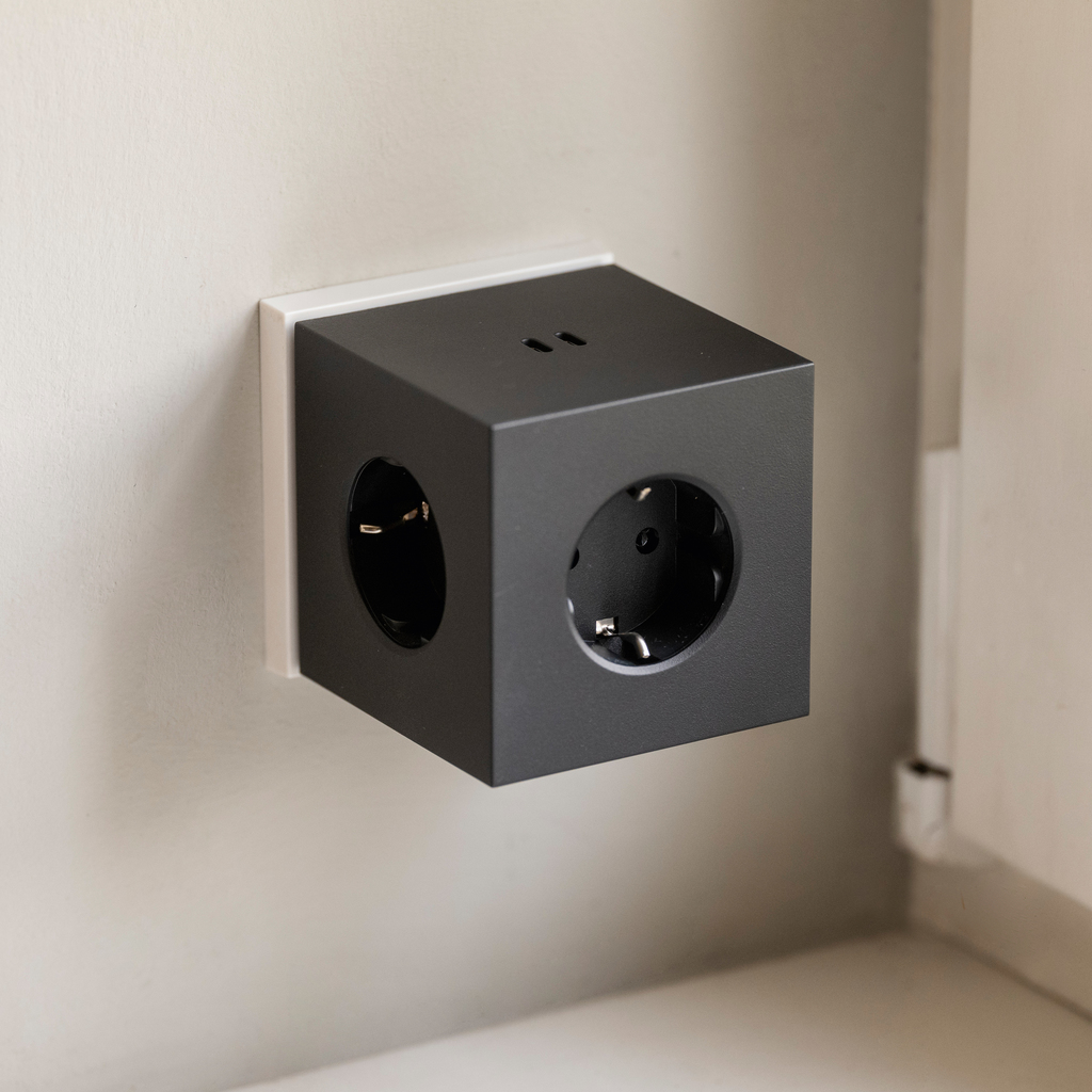 Mehrfachstecker Square 2 ohne Kabel Schwarz - 3