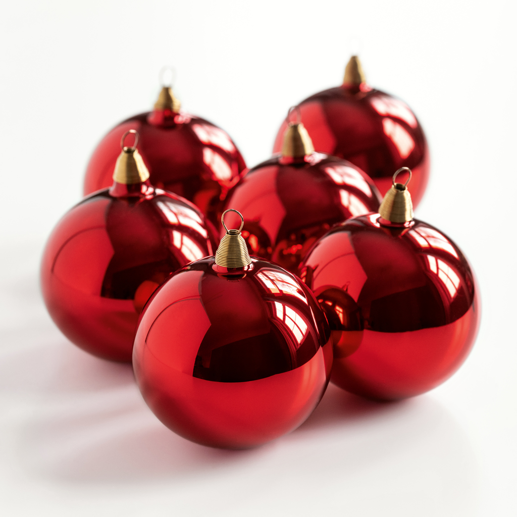 6 Lauschaer Weihnachtskugeln Rot 8 cm 6 Lauschaer Weihnachtskugeln Rot 8 cm