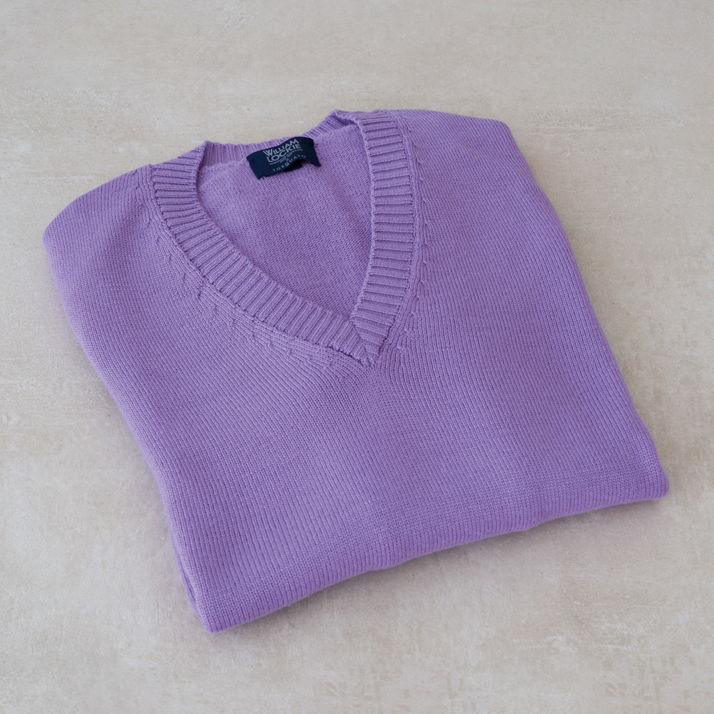 Merino-Pullover von William Lockie Lavender Gr. L Merino-Pullover von William Lockie Lavender Gr. L