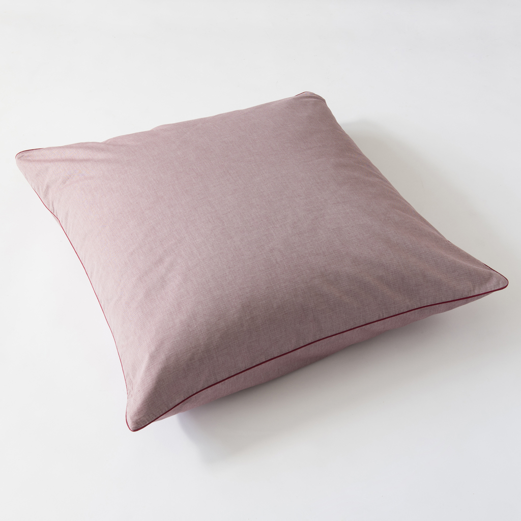 Kissenbezug Herringbone Rot mit Paspel 80 x 80 cm