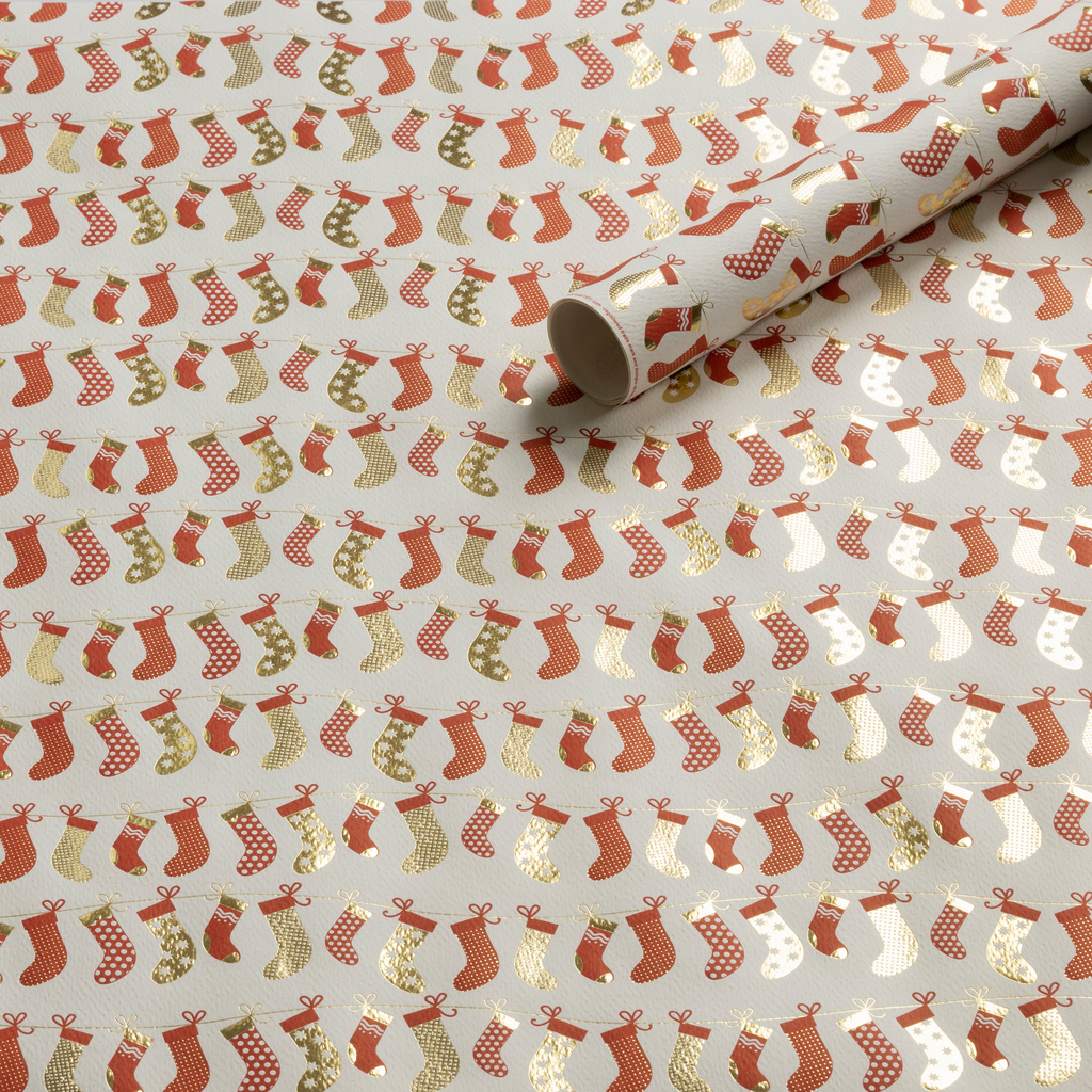 Florentiner Papier Nikolausstiefel Rot Gold 50 x 70 cm - 2