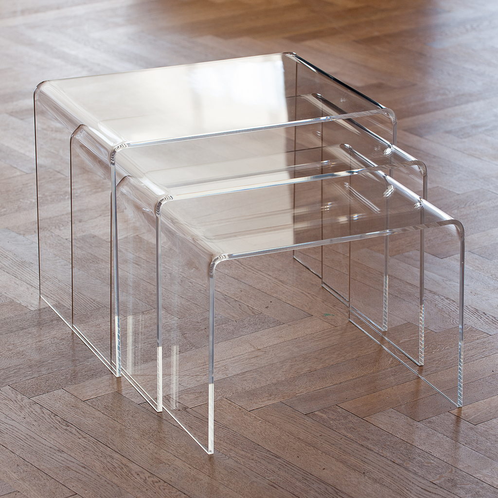 Acryl-Beistelltische 3er-Set Klar - 2 Acryl-Beistelltische 3er-Set Klar - 2