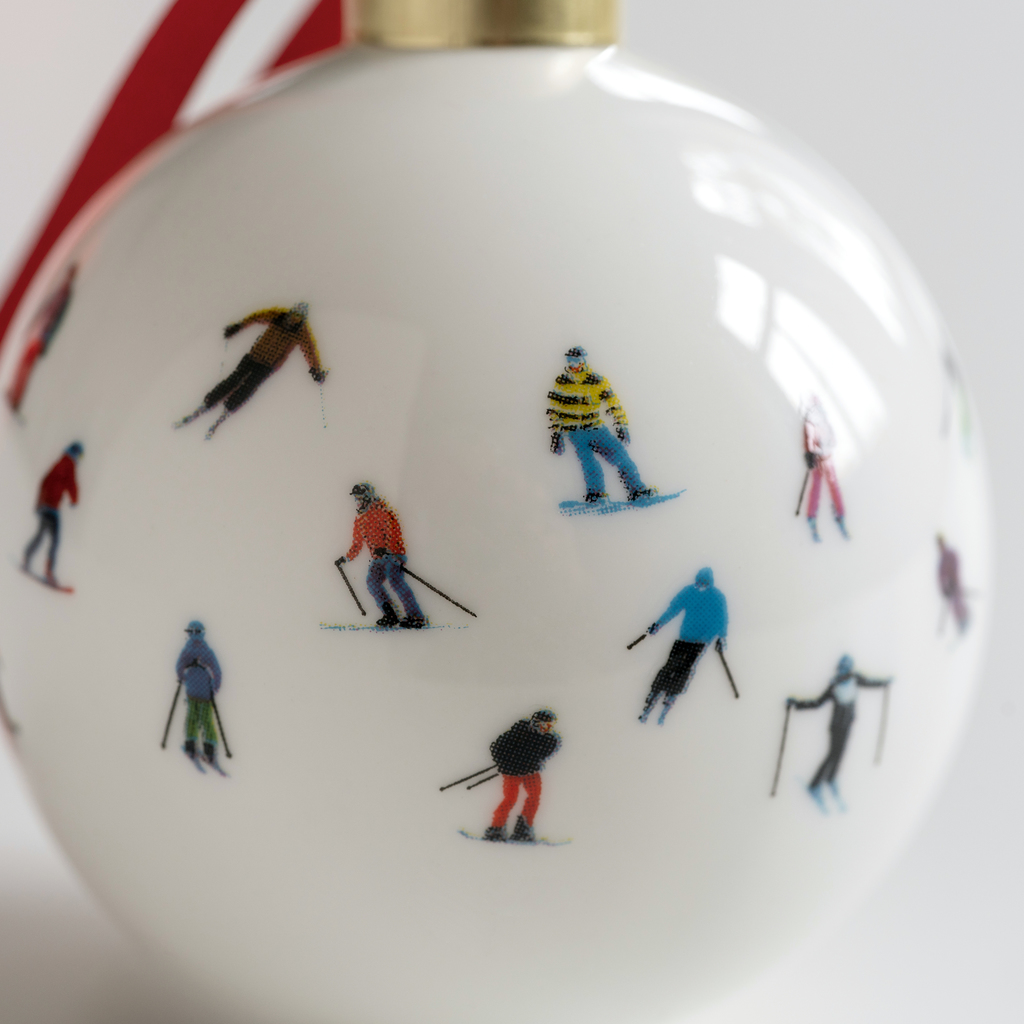 Bone China Christbaumanhänger Ski Chain - 2