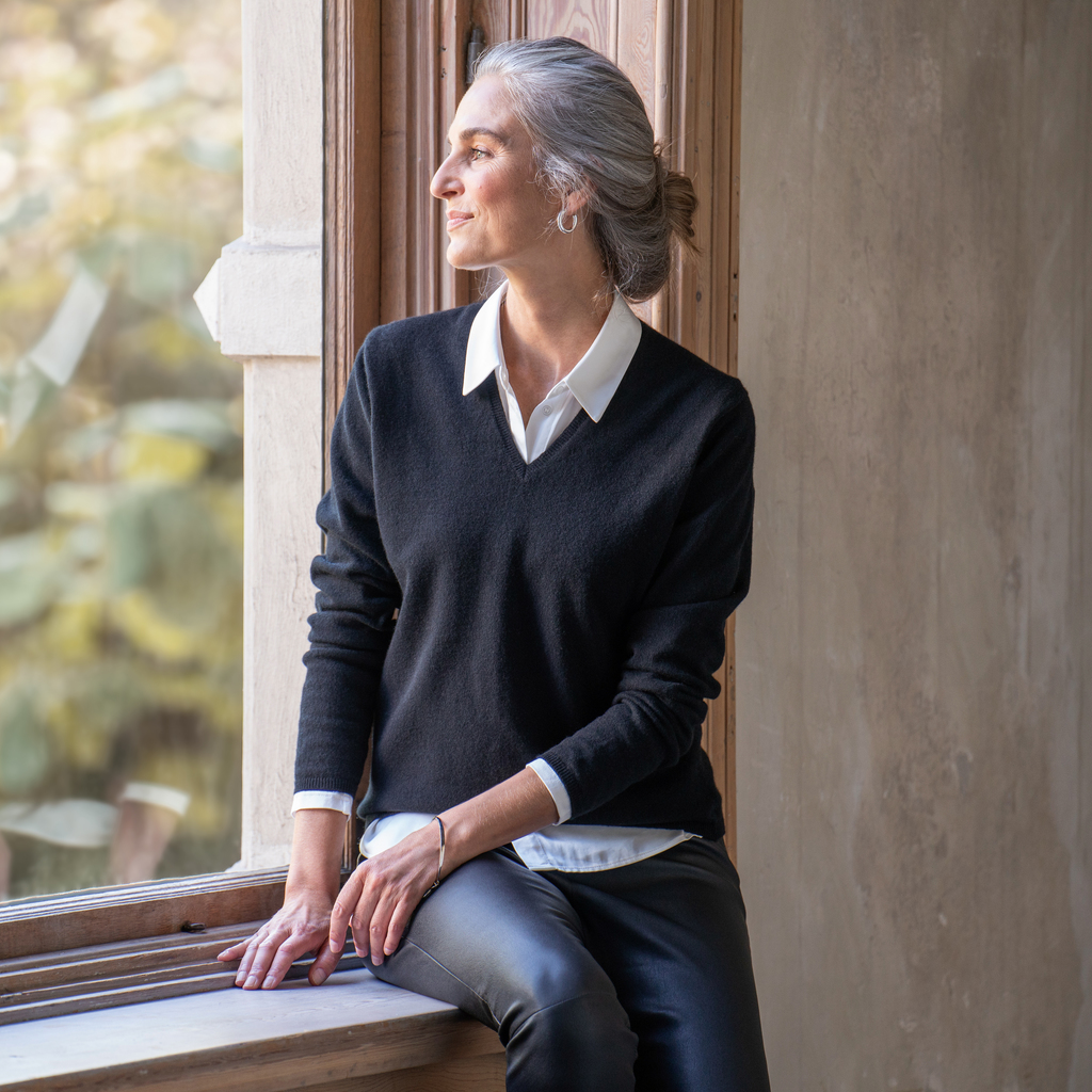 William Lockie X Torquato V-Ausschnitt Kaschmir Black L - 2 William Lockie X Torquato V-Ausschnitt Kaschmir Black L - 2