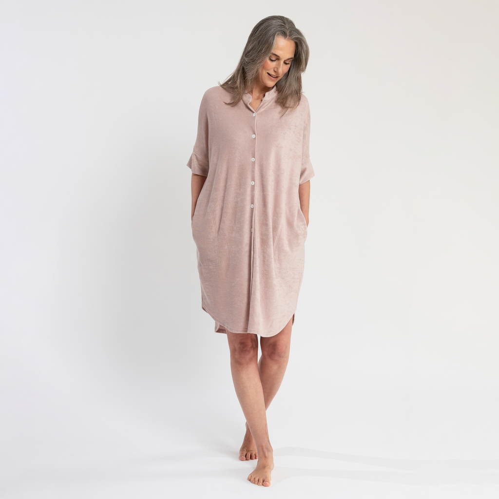 Sunday in Bed X Torquato Kleid Rania Frottee Powder M Sunday in Bed X Torquato Kleid Rania Frottee Powder M