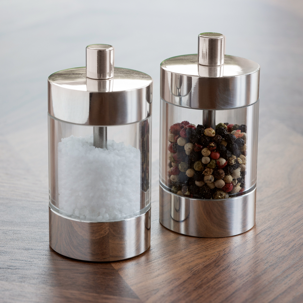 Salzmühle aus versilbertem Messing - 2 Salzmühle aus versilbertem Messing - 2