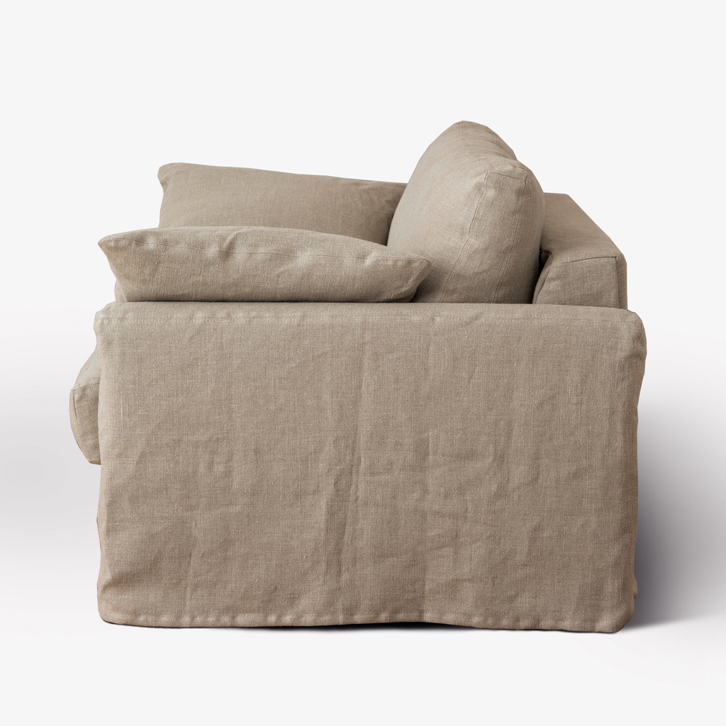 Arcachon Bettsofa Dreisitzer Leinen Natur