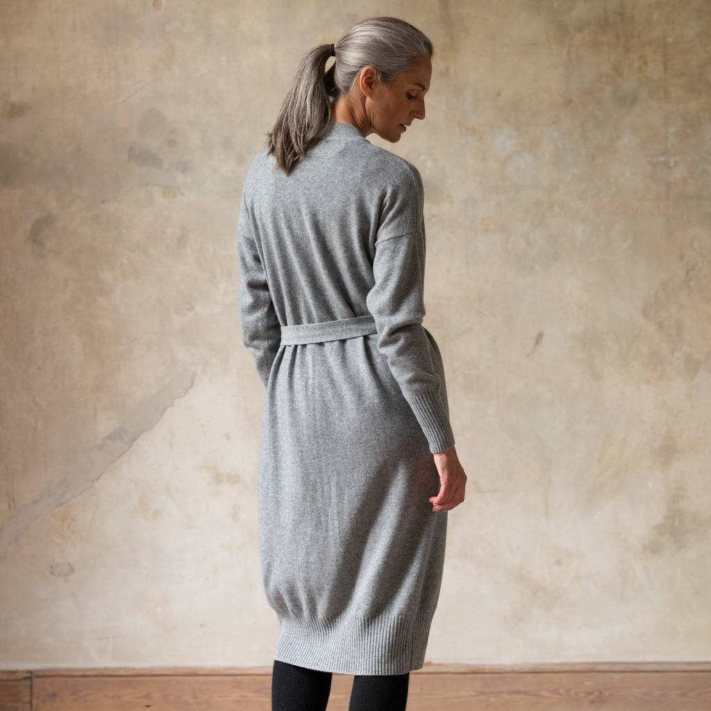 Sunday in Bed X Torquato Merino-Kaschmir-Mantel Grau M - 2