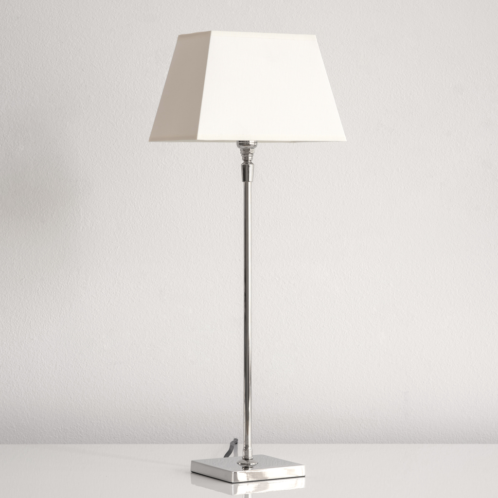 Casadisagne Tischlampe Nickel Cavaillon Weiß