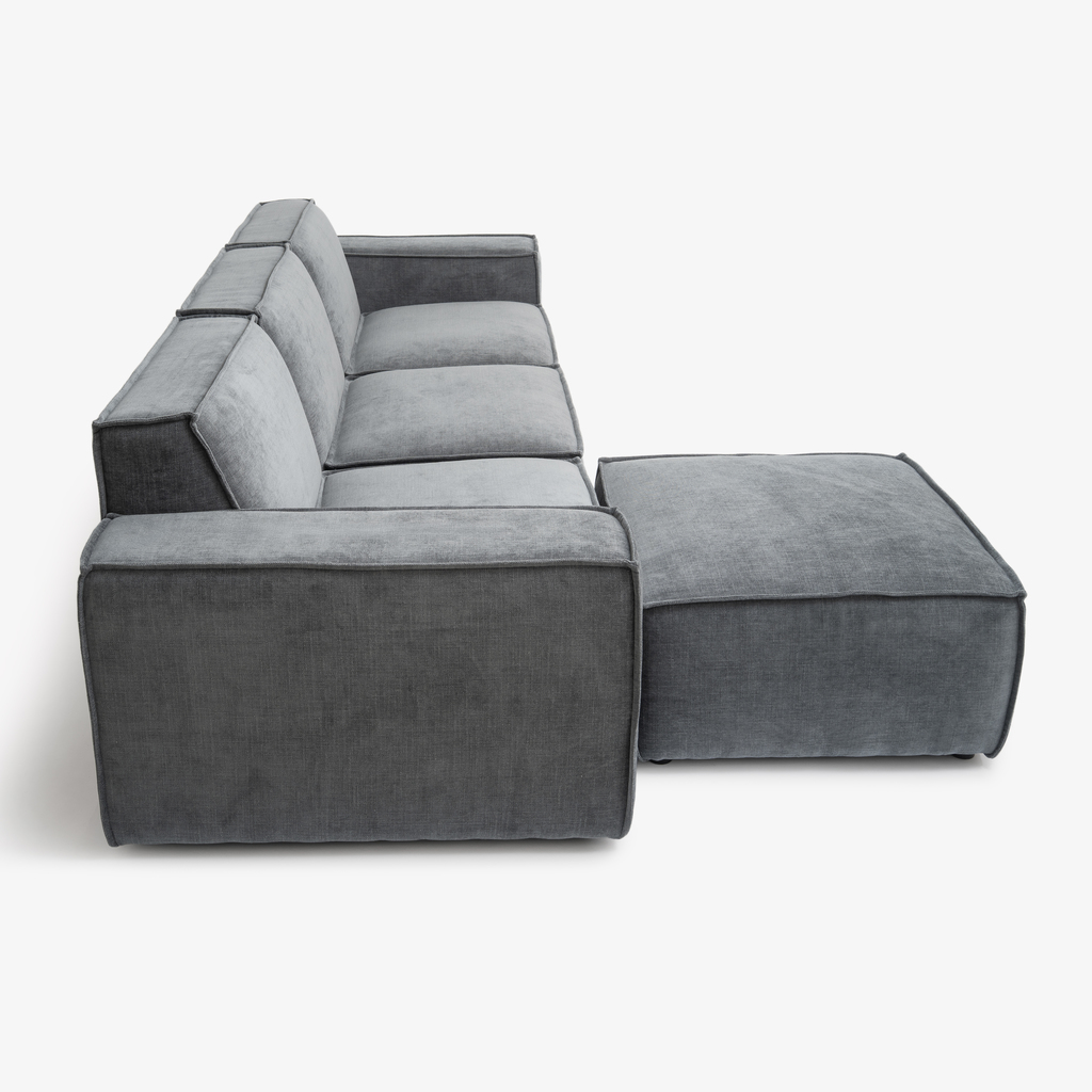 Modulares Sofa Estrade 4-Sitzer Kieselgrau