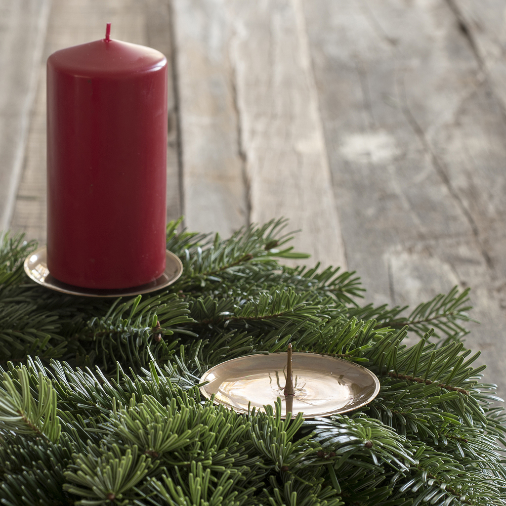 4 Messingkerzenhalter für Adventskranz Klein 4 Messingkerzenhalter für Adventskranz Klein