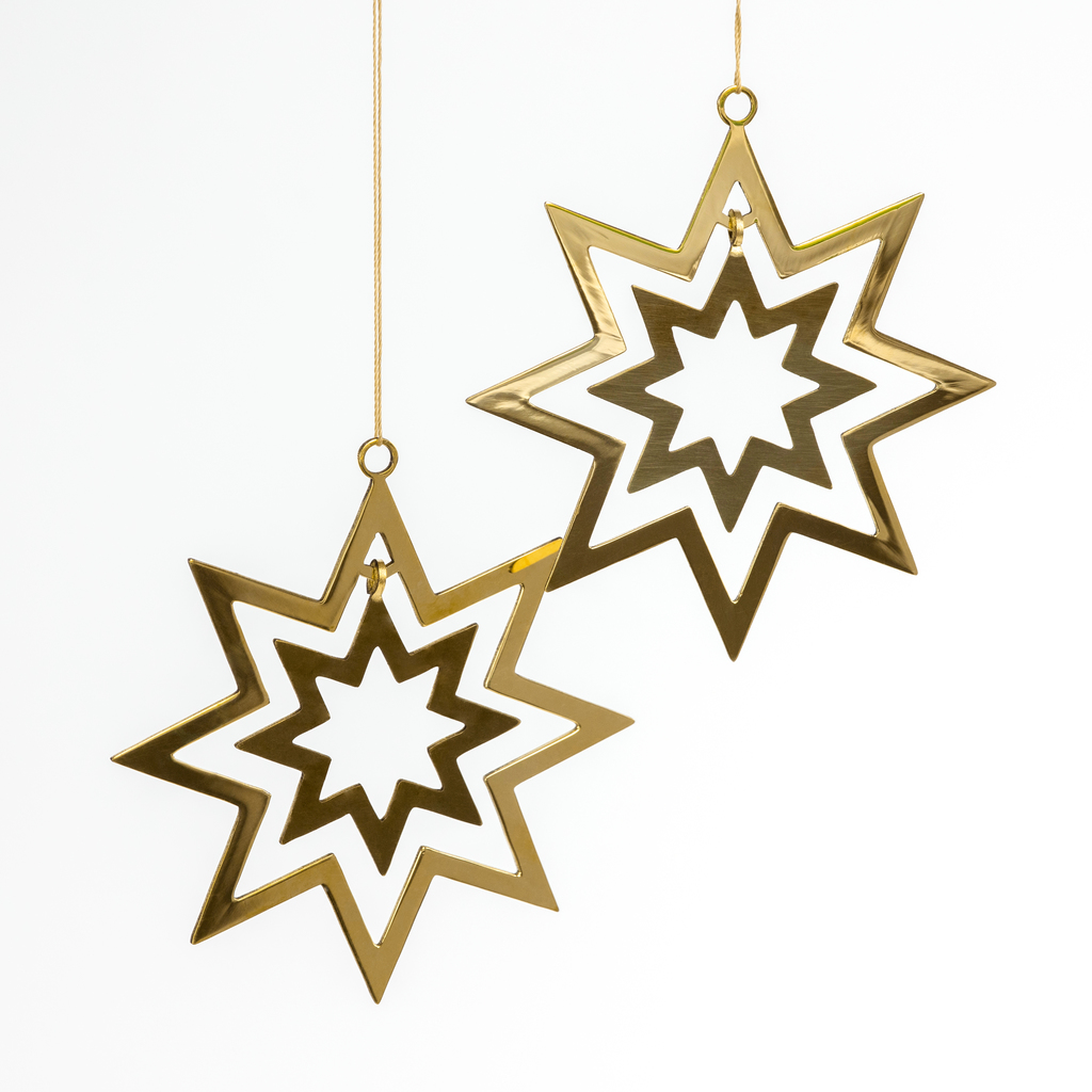 Sternenanhänger Messing 2er-Set Sternenanhänger Messing 2er-Set