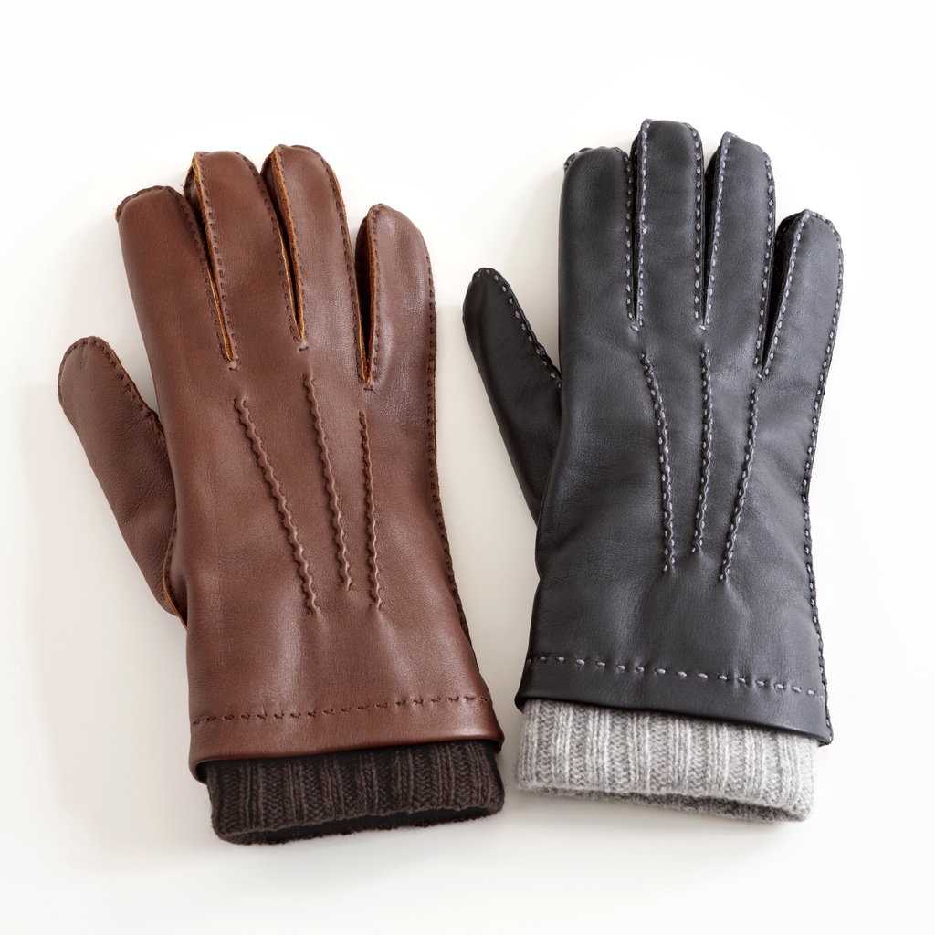 Herrenhandschuhe mit Stulpe braun/dunkelbrau Gr.9,5 - 2