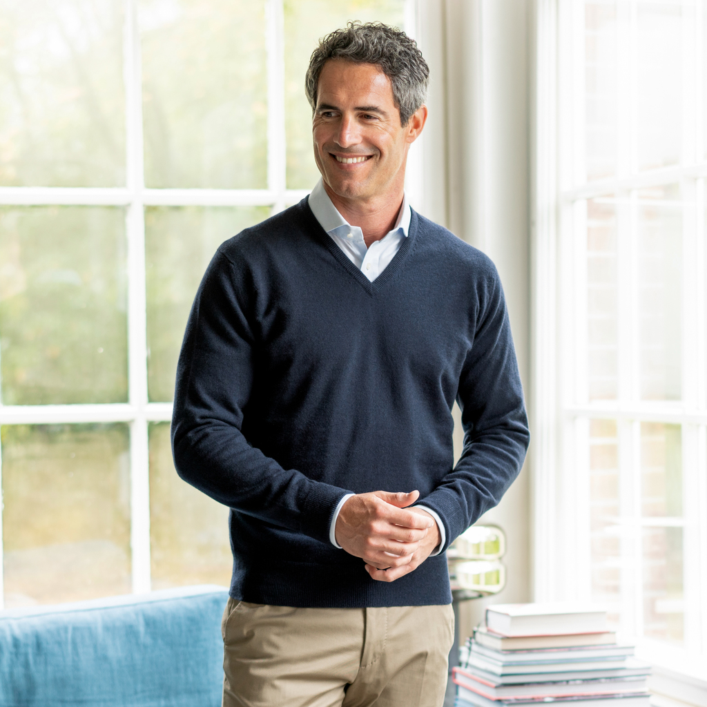 William Lockie X Torquato V-Ausschnitt Kaschmir Dark Navy 50 - 2